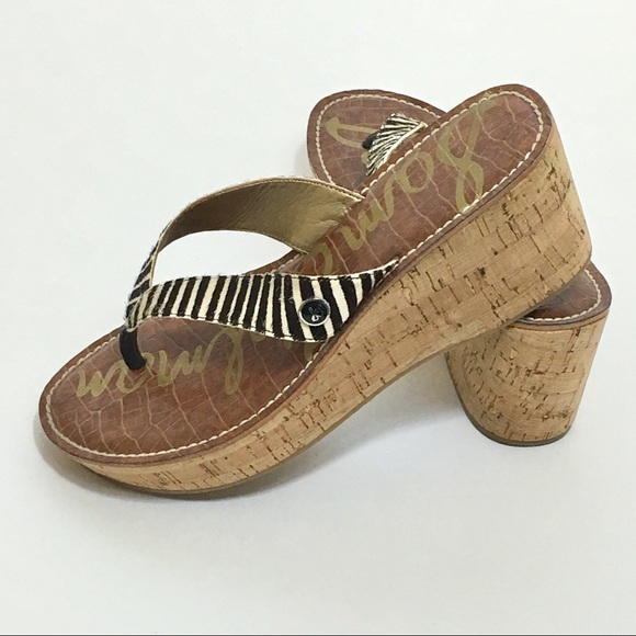 Sam Edelman zebra Romy Wedge Sandal Size 8 1/2 - Picture 2 of 6